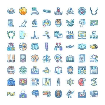 Hand drawn doodle icon set with various concepts Stock Illustration