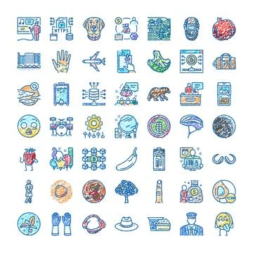 Hand drawn doodle icon set on white イラスト素材