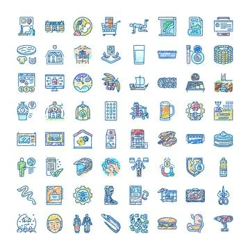 Hand drawn doodle icon set illustrating various concepts Stock Illustration