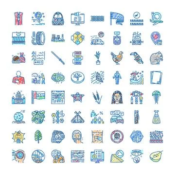 Hand drawn doodle icon set collection Stock Illustration