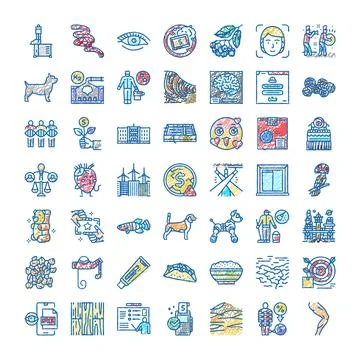 Hand drawn doodle icon set on various topics Ilustración de archivo