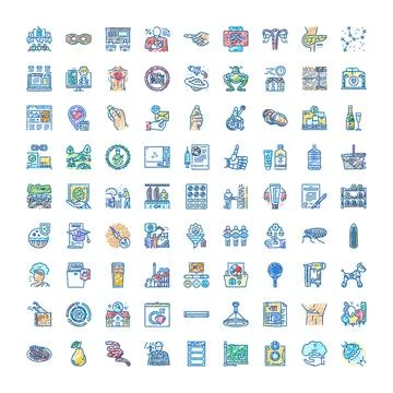 Hand drawn doodle icon set illustrating various concepts Stock Illustration
