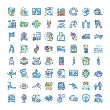 Hand drawn doodle icon set illustrating various concepts イラスト素材