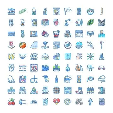 Hand drawn doodle icon set illustrating various concepts Stock Illustration