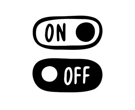 Hand drawn On off doodle icon. Switch button. Vector style buttons Stock Illustration