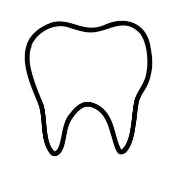 Hand drawn doodle icon of tooth. Vector illustration of teeth for brochure Stock Illustration