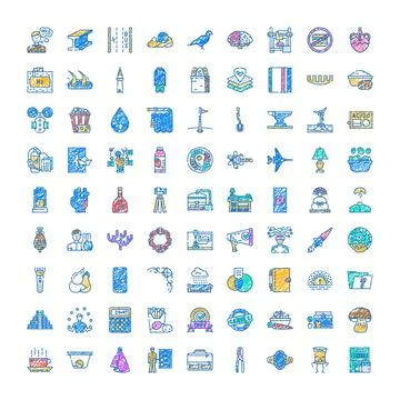 Hand drawn doodle icons creative collection Stock Illustration