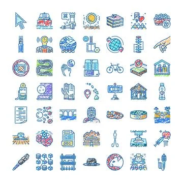 Hand drawn doodle icons exploring various concepts イラスト素材
