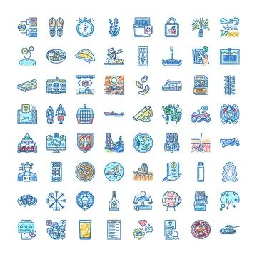 Hand drawn doodle icons exploring diverse concepts 스톡 일러스트
