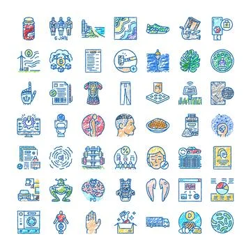 Hand drawn doodle icons exploring diverse concepts Ilustración de archivo