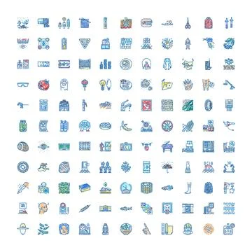 Hand drawn doodle icons exploring diverse concepts Stock Illustration
