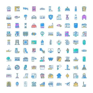 Hand drawn doodle icons expressing modern concepts Stock Illustration