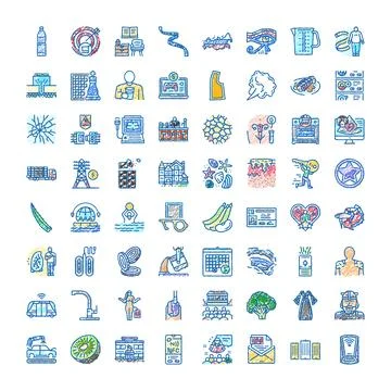 Hand drawn doodle icons representing diverse lifestyle concepts Stock Illustration