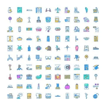 Hand drawn doodle icons with scribbled texture Stock Illustration