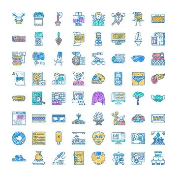 Hand drawn doodle icons for technology everyday life and science Stock Illustration