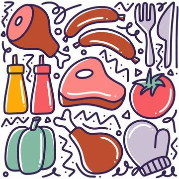 Hand drawn doodle ingredient menu Stock Illustration