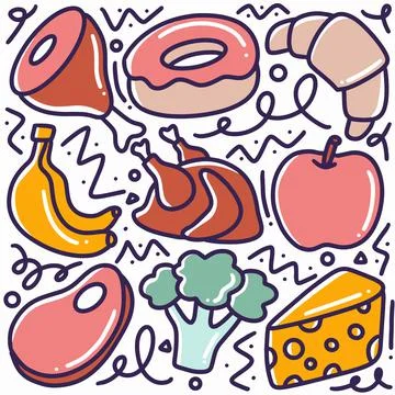Hand drawn doodle ingredient menu Stock Illustration