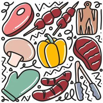 Hand drawn doodle ingredient menu Stock Illustration
