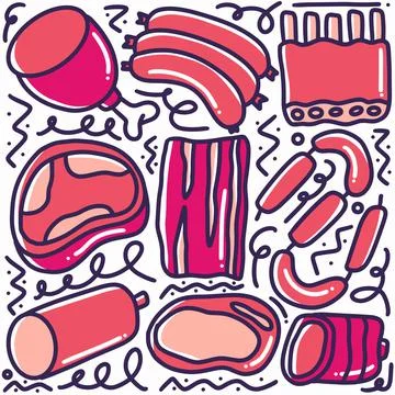 Hand drawn doodle ingredient menu Stock Illustration