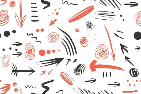 Hand drawn doodle ink thinking plan concept. Business seamless pattern. Drawing Illustrazione stock