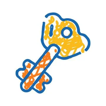 Hand drawn doodle key unlocking access security concept 스톡 일러스트
