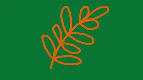 Hand-Drawn Doodle Leaf 2D Animation Green Screen Asset | Cute Doodle Leaf Motion Stock Footage 327294315