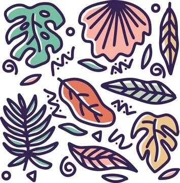Hand drawn doodle leaf Stock Illustration