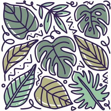 Hand drawn doodle leaf Stock Illustration