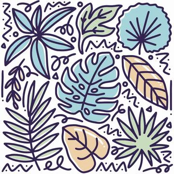Hand drawn doodle leaf Illustrazione stock