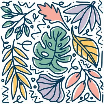 Hand drawn doodle leaf Stock Illustration