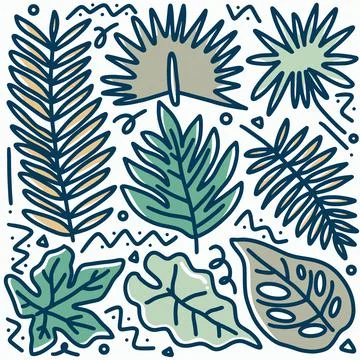 Hand drawn doodle leaf Stock Illustration