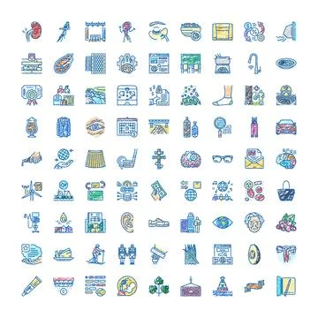 Hand drawn doodle line art icon collection Ilustración de archivo