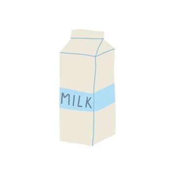 Hand drawn doodle line vector illustration of milk in carton package. Isolate Stock Illustration