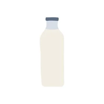 Hand drawn doodle line vector illustration set of milk, kefir iin old fashioned Stock Illustration