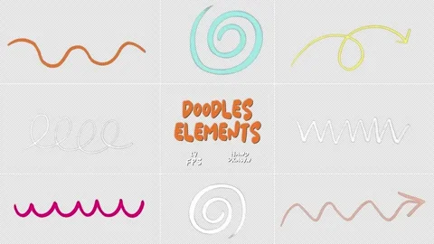 Hand Drawn Doodle Lines and Shapes Sketchy 2D Animation Elements Stock Footage 324897525