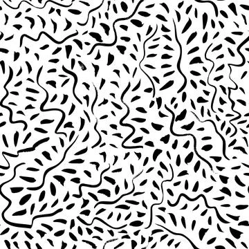 Hand drawn doodle lines with dots pattern. Stock Illustration