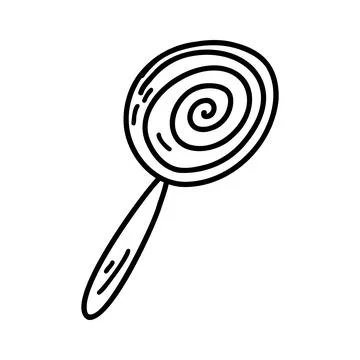Hand drawn doodle lollipop. Vector sketch illustration, line art for web design Stock Illustration