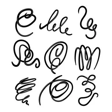 Hand drawn doodle loops and swirling lines Stock Illustration