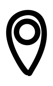 Hand-drawn doodle map pin icon simple cute sketch symbol of location, marker Stock Illustration