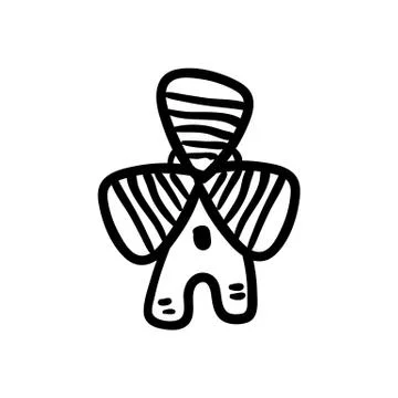 Hand drawn doodle mill icon. Black sketch. Sign symbol. Decoration element. I Stock Illustration