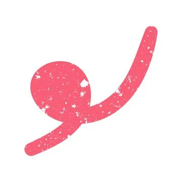 Hand drawn doodle naive abstract scribble pink single element shape Stock Illustration