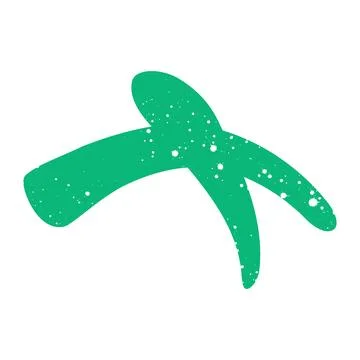 Hand drawn doodle naive abstract scribble green graphic shape Illustrazione stock