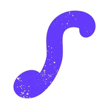 Hand drawn doodle naive abstract scribble purple graphic shape Stock Illustration