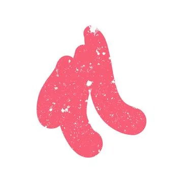 Hand drawn doodle naive abstract scribble pink graphic shape Stock Illustration