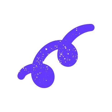 Hand drawn doodle naive abstract scribble purple graphic element shape Stock Illustration