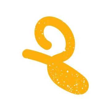 Hand drawn doodle naive abstract scribble yellow graphic element shape Stock Illustration