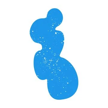 Hand drawn doodle naive abstract scribble blue graphic element shape Stock Illustration