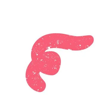 Hand drawn doodle naive abstract scribble pink graphic element shape Stock Illustration