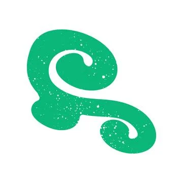 Hand drawn doodle naive abstract scribble green graphic element shape Stock Illustration