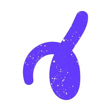 Hand drawn doodle naive abstract scribble purple graphic curved shape Stock Illustration